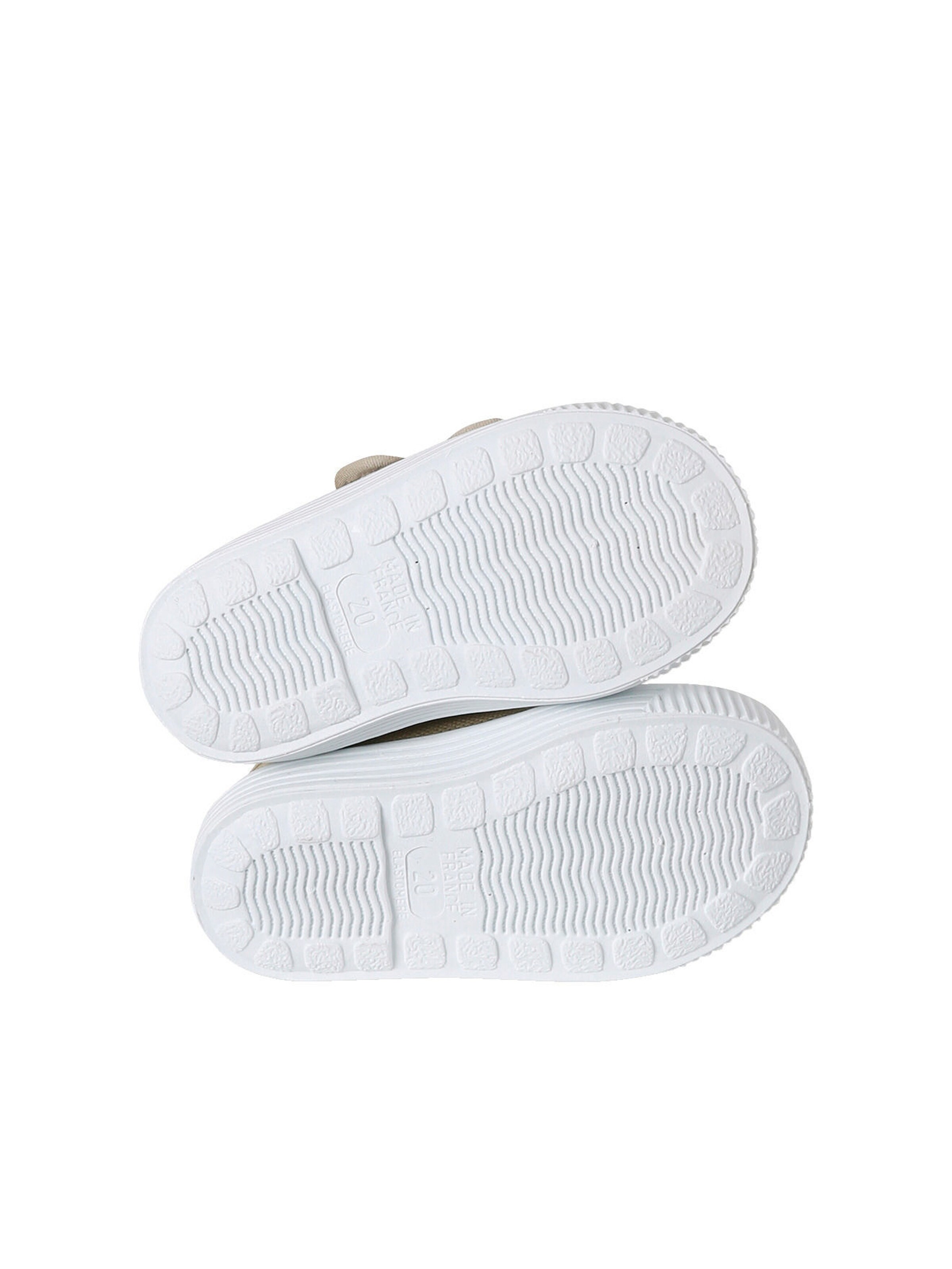 Vertbaudet Baby Stoffschuhe mit Klettriemchen beige