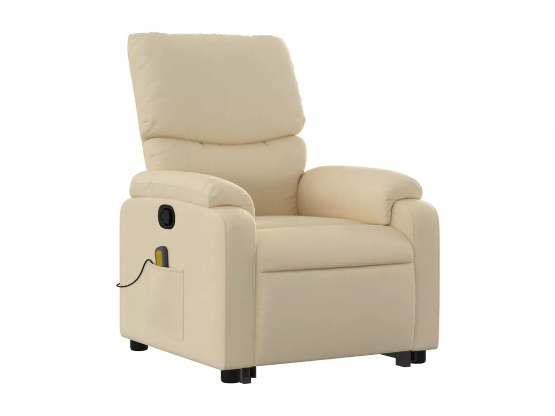 Fauteuil inclinable massant Crème Tissu