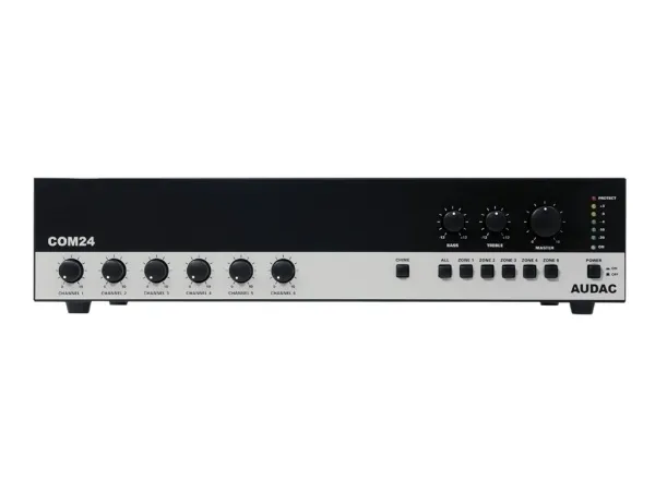 Audac COM24 - Mixer forstærker - forstærket - 6 kanaler - 240 Watt - rackversion