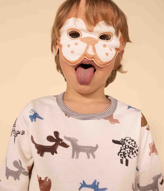 Pyjama déguisement avec un masque chien en molleton enfant