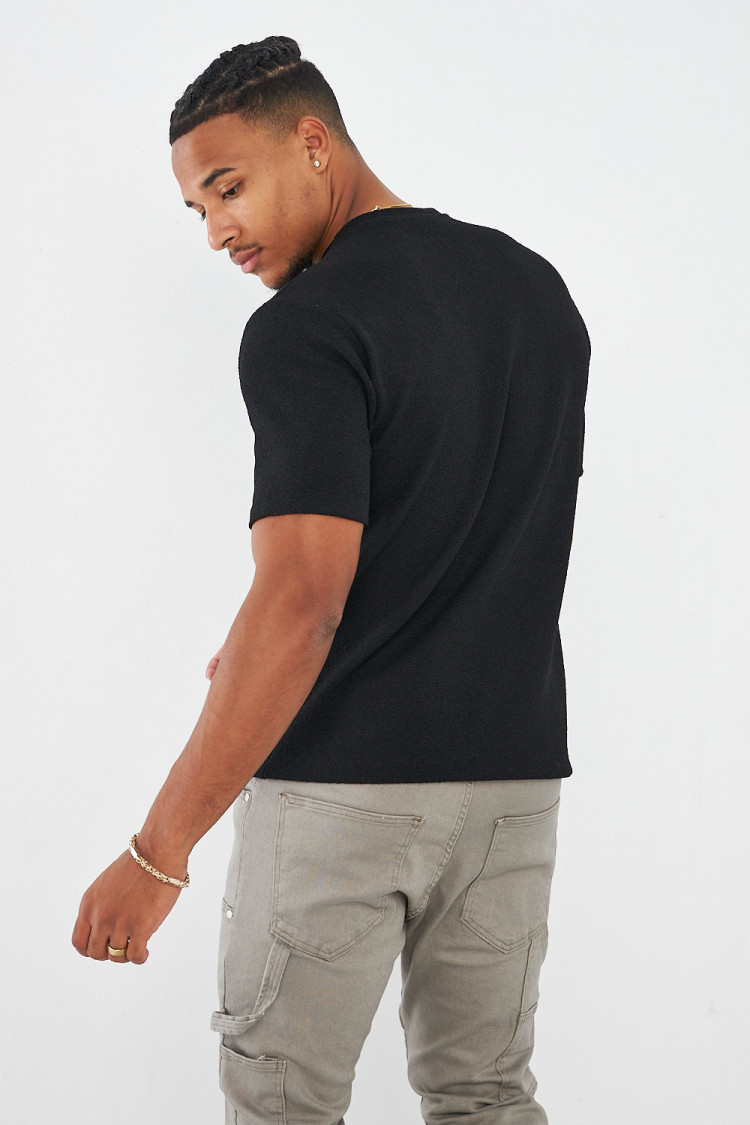 T-shirt noir texturé