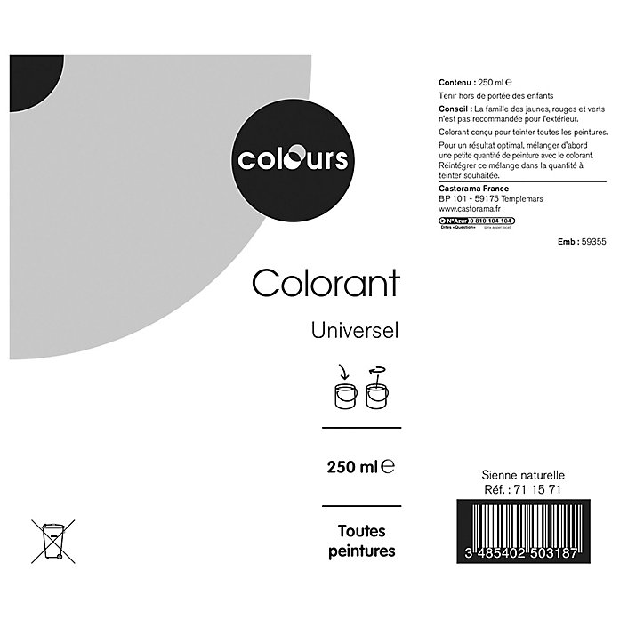 Colorant Colours sienne naturelle 250ml