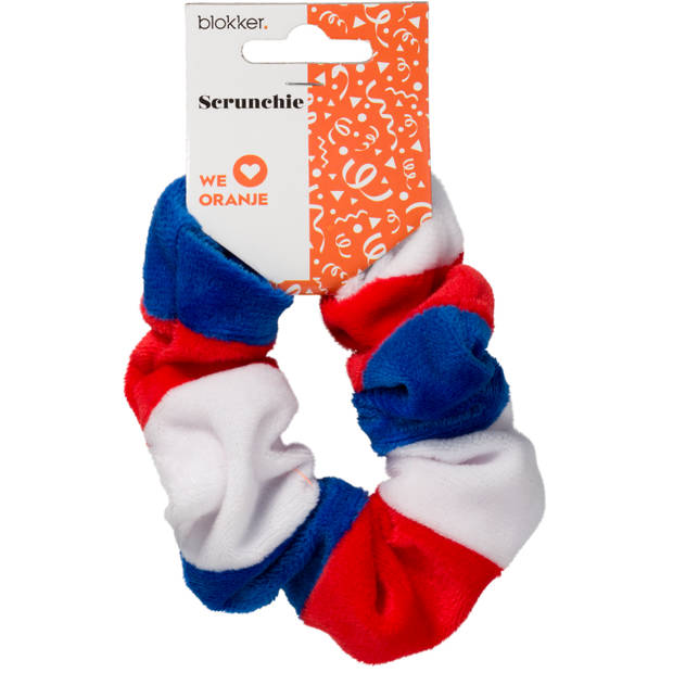 Scrunchie rood/wit/blauw