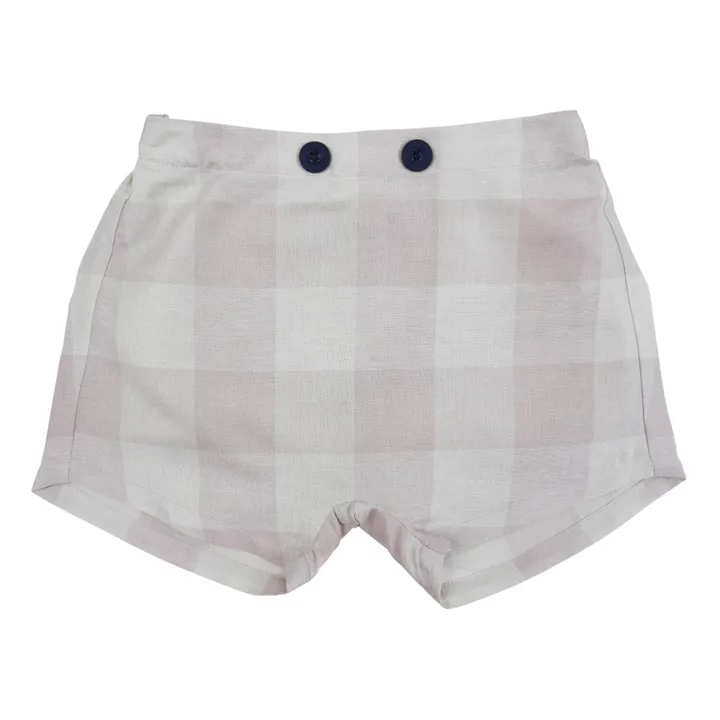 La Petite Collection Short Lin Carreaux Sirwal | Rose pâle
