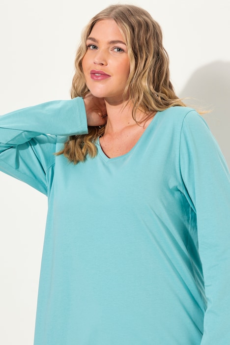 Shirt, Slim, V-Ausschnitt, Langarm