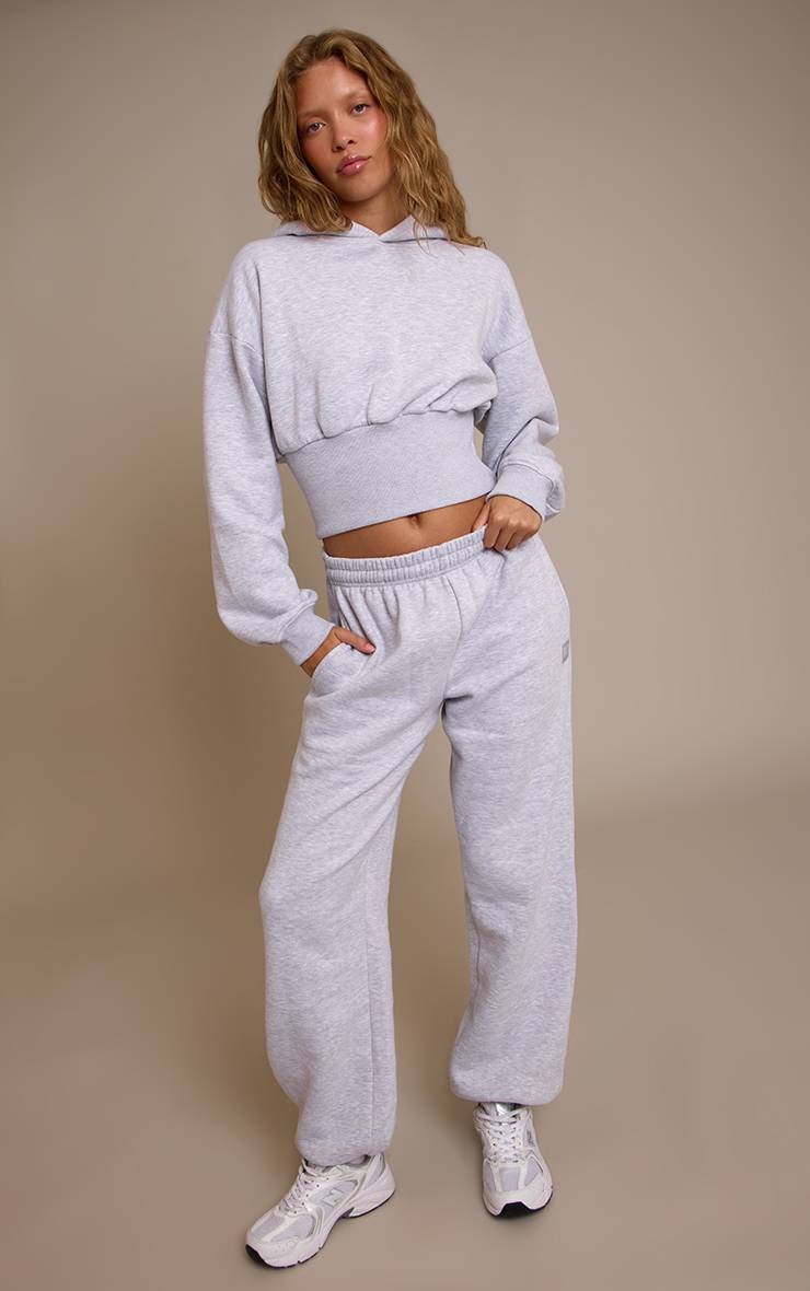 Gris Cendré Sweat À Casynthétiqueche Court Taille Cintrée Avec Languette Plt