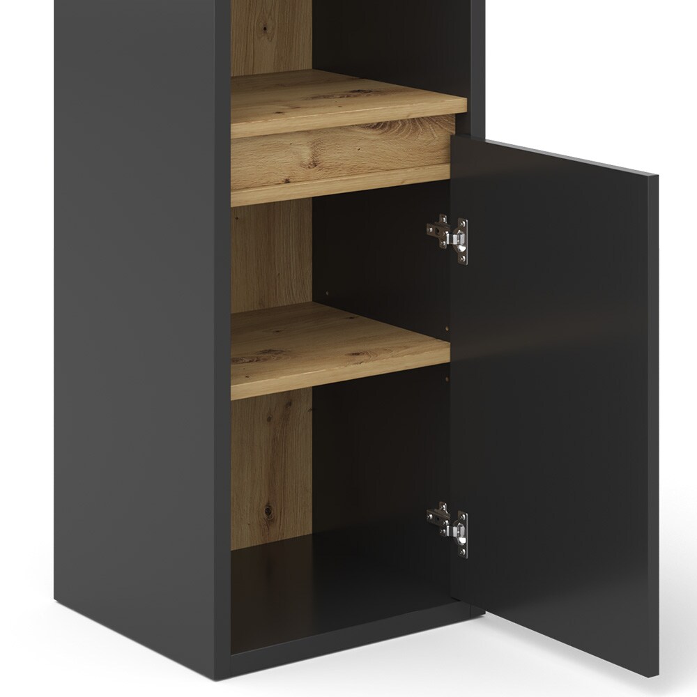 Vicco Midischrank Badschrank Badezimmermöbel Viola Anthrazit Eiche modern 38x80 Badezimmer Schrank Badmöbel Schranktür Schrankfach Ablage Aufbewahrung