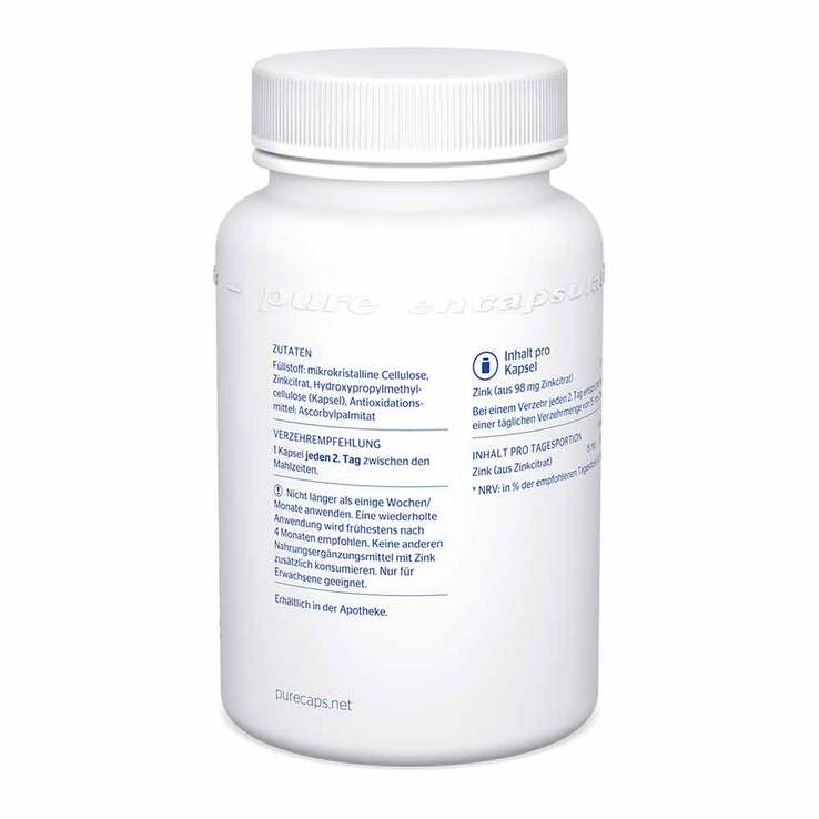 Pure Encapsulations Zink Zinkcitrat Kapseln, 180 St
