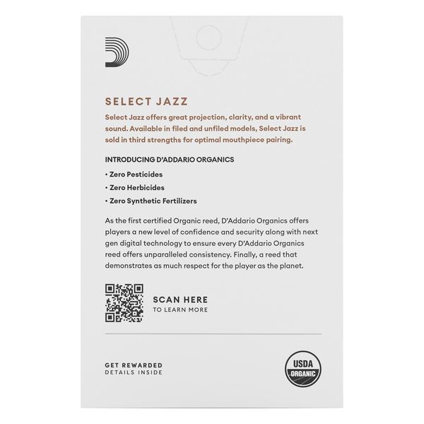 DAddario Woodwinds Organic Sel. Jazz Unf. ALT 2M