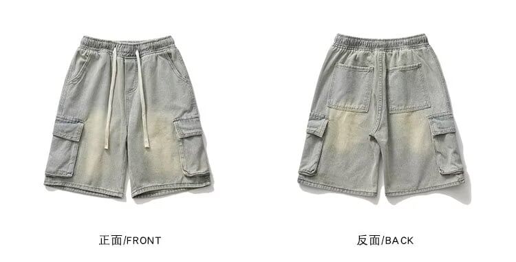 Yelmenor - Mid Rise Washed Denim Shorts