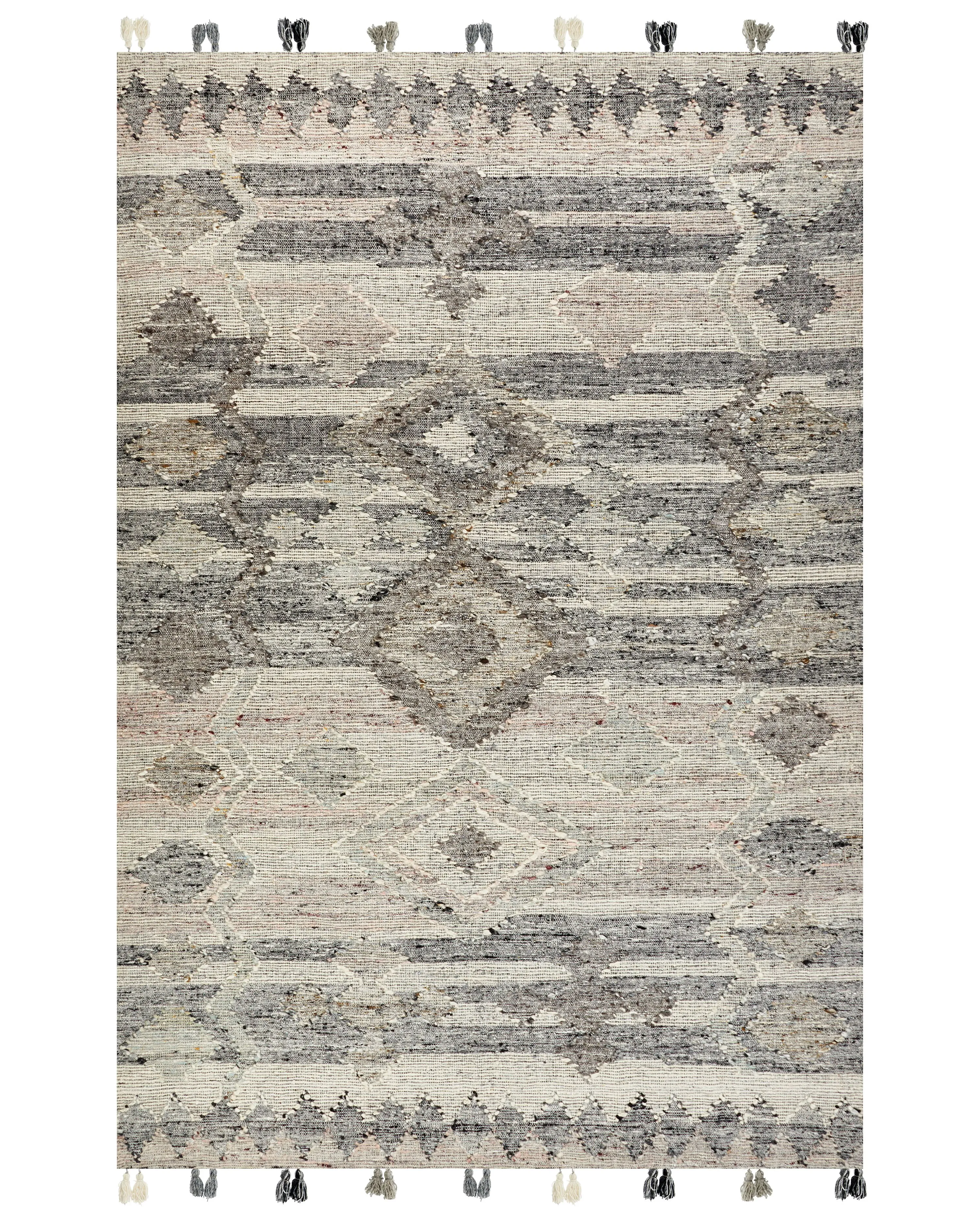 Vloerkleed ARATASHEN Grijs 200 x 300 cm Wol Kelim