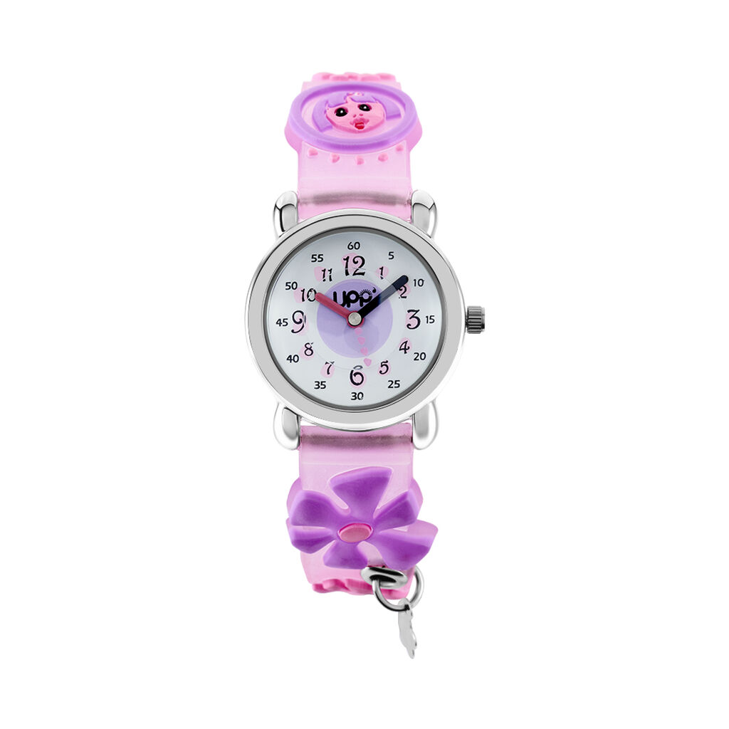 Montre Upp Fleur Blanc Et Parme