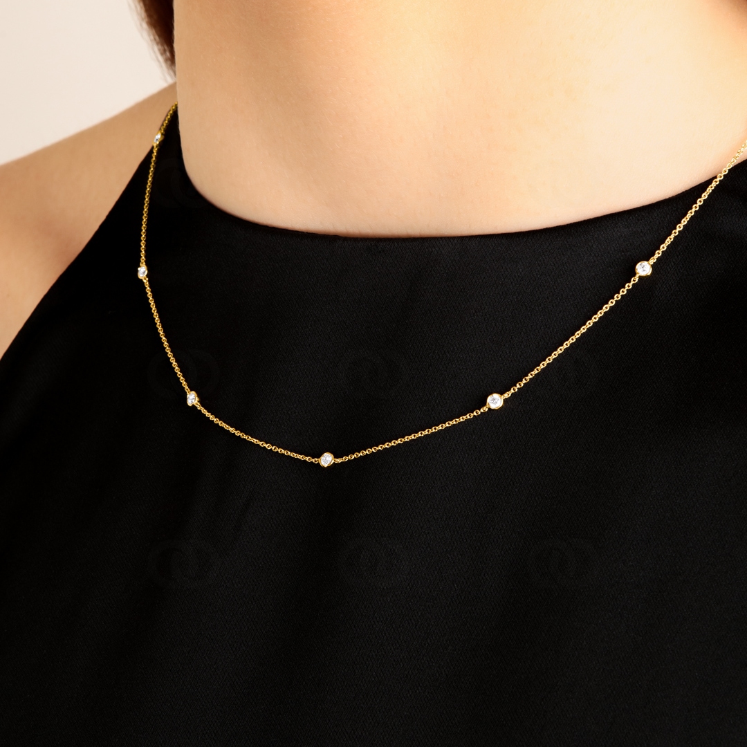 0.33 Karat Diamantencollier 750/18 K Gelbgold