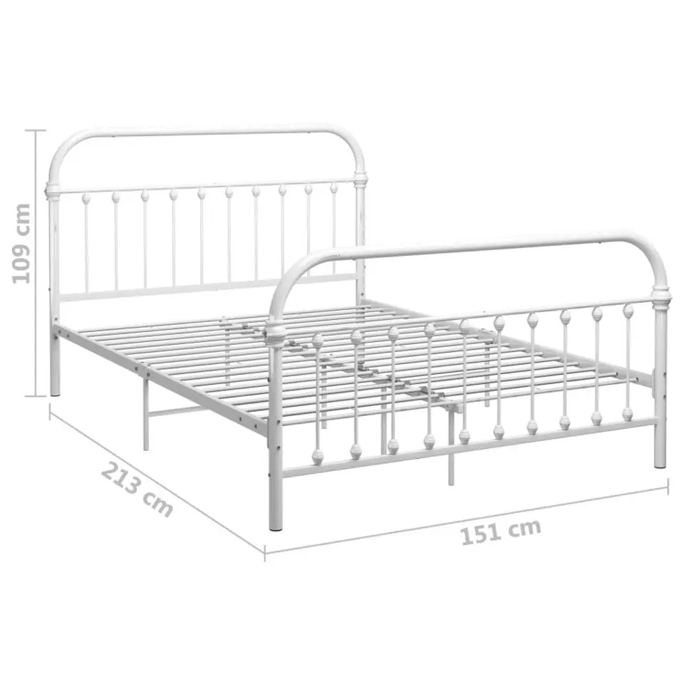 vidaXL - Bed frame - Wit - Metaal - 140 x 200 cm