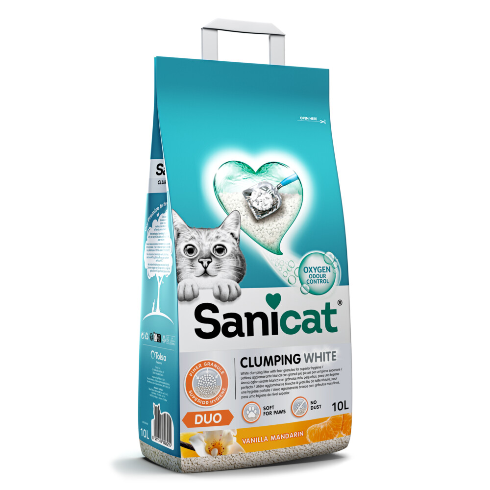 Sanicat Clumping White Duo Vanilla & Mandarin10 liter
