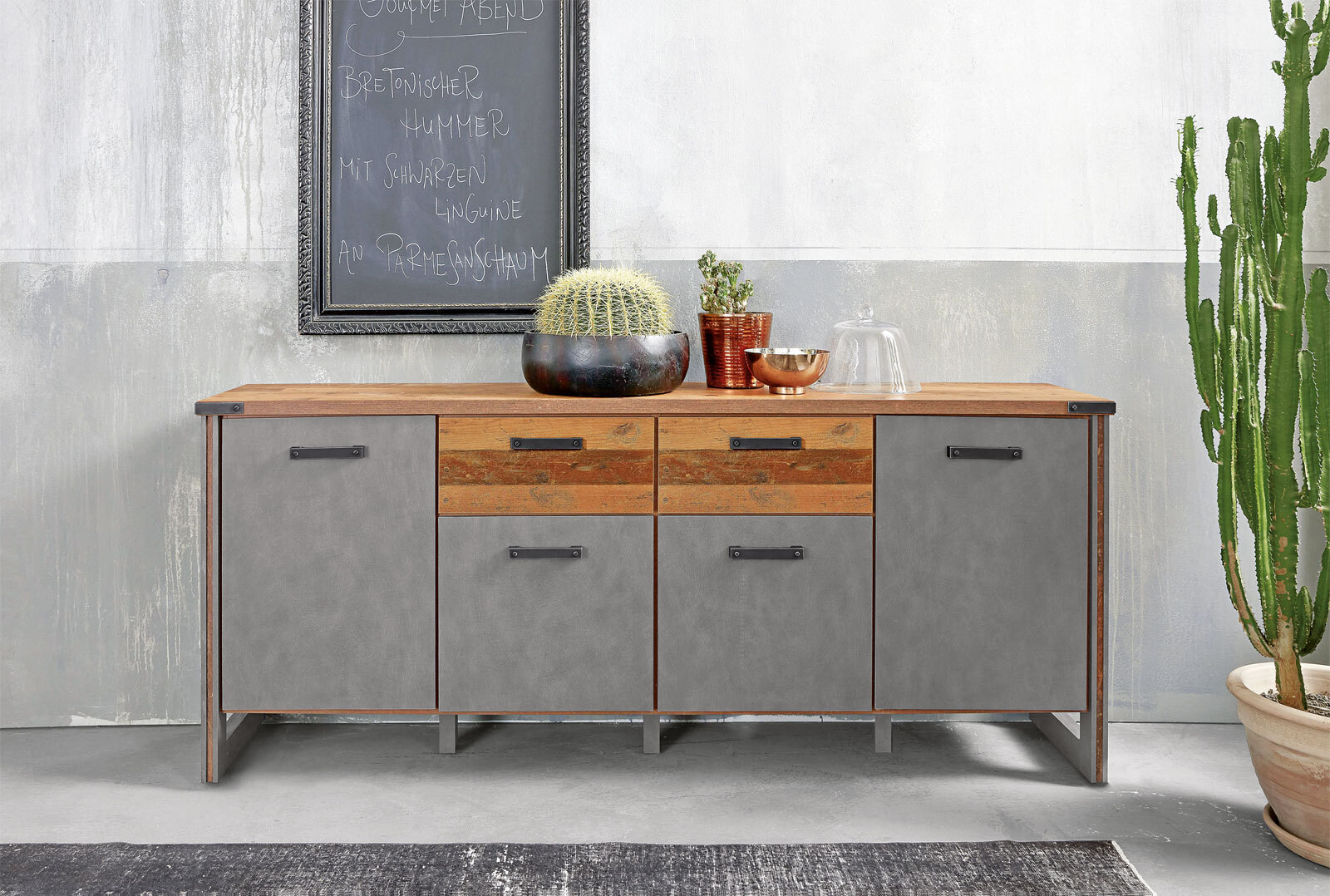 Sideboard Prime Grau/Braun 207 x 88 x 42 cm