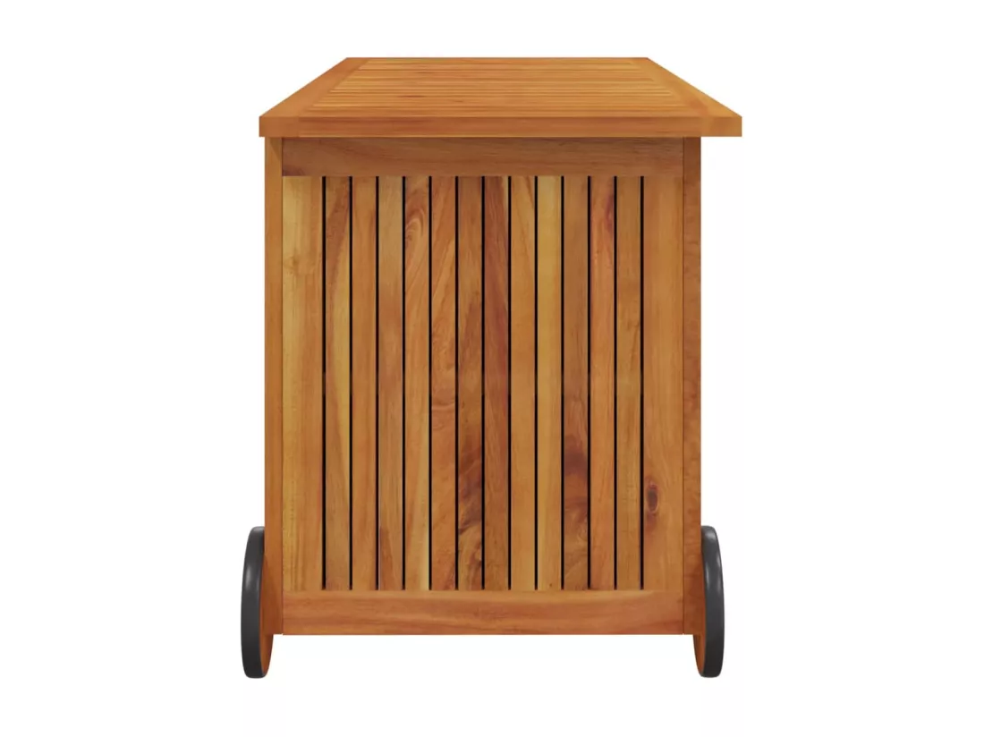 Prolenta Premium - Boîte de rangement de jardin avec roues 113x50x58cm Bois acacia