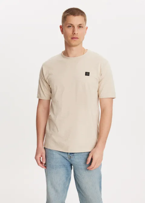 T-shirt met logo zand (ZAND)