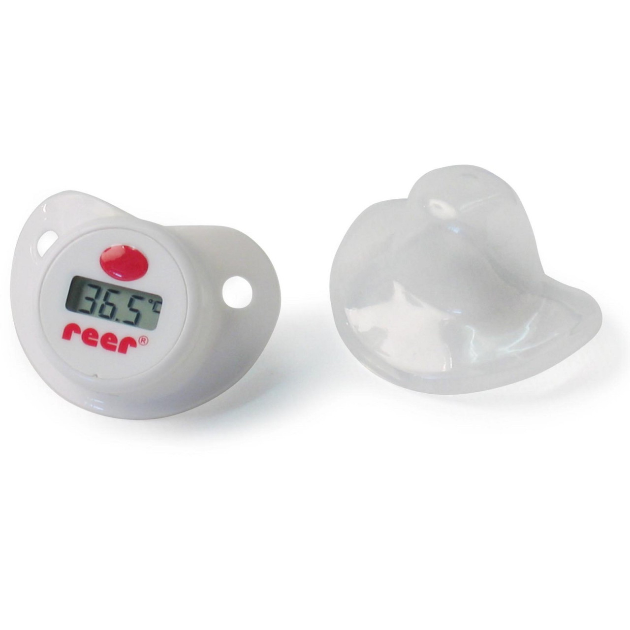 Baby Nuggi Fieber Thermometer Digitaler Schnuller Mund Temperatur Messgerät inkl. LR41 Batterie (R9633) - Weiss