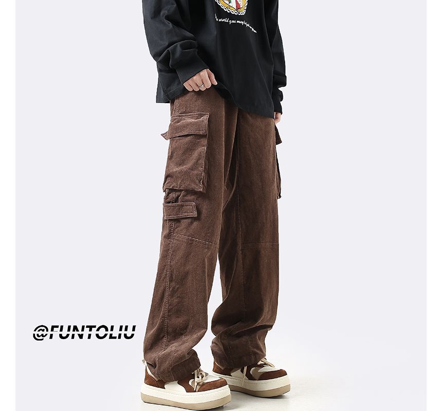 Ffodia - High Waist Washed Wide Leg Cargo Jeans
