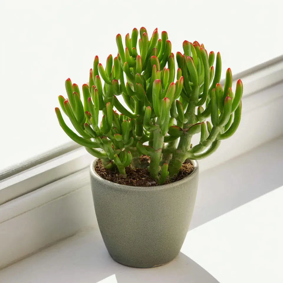 Geldboom - Set van 2 - Crassula ovata 'Gollum' - Hoogte 15-25cm - Pot 12cm
