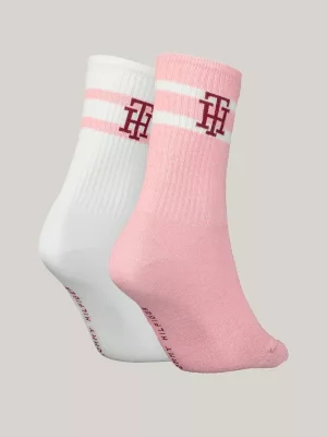Pacote com 2 pares de meias caneladas com monograma TH