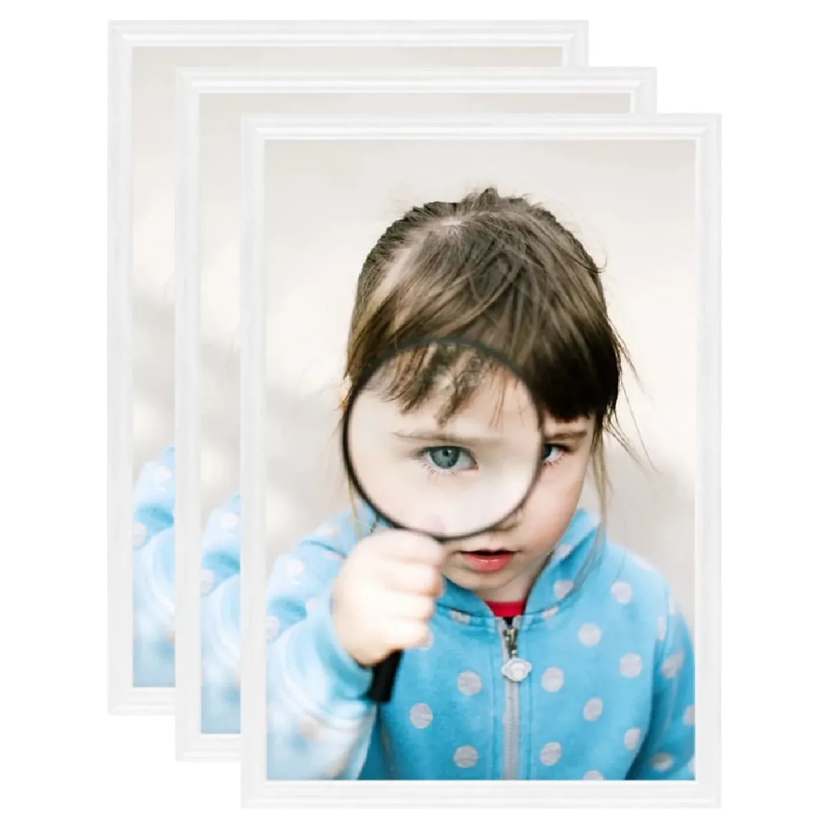 vidaXL Collage de cadres photo Blanc 3 pcs