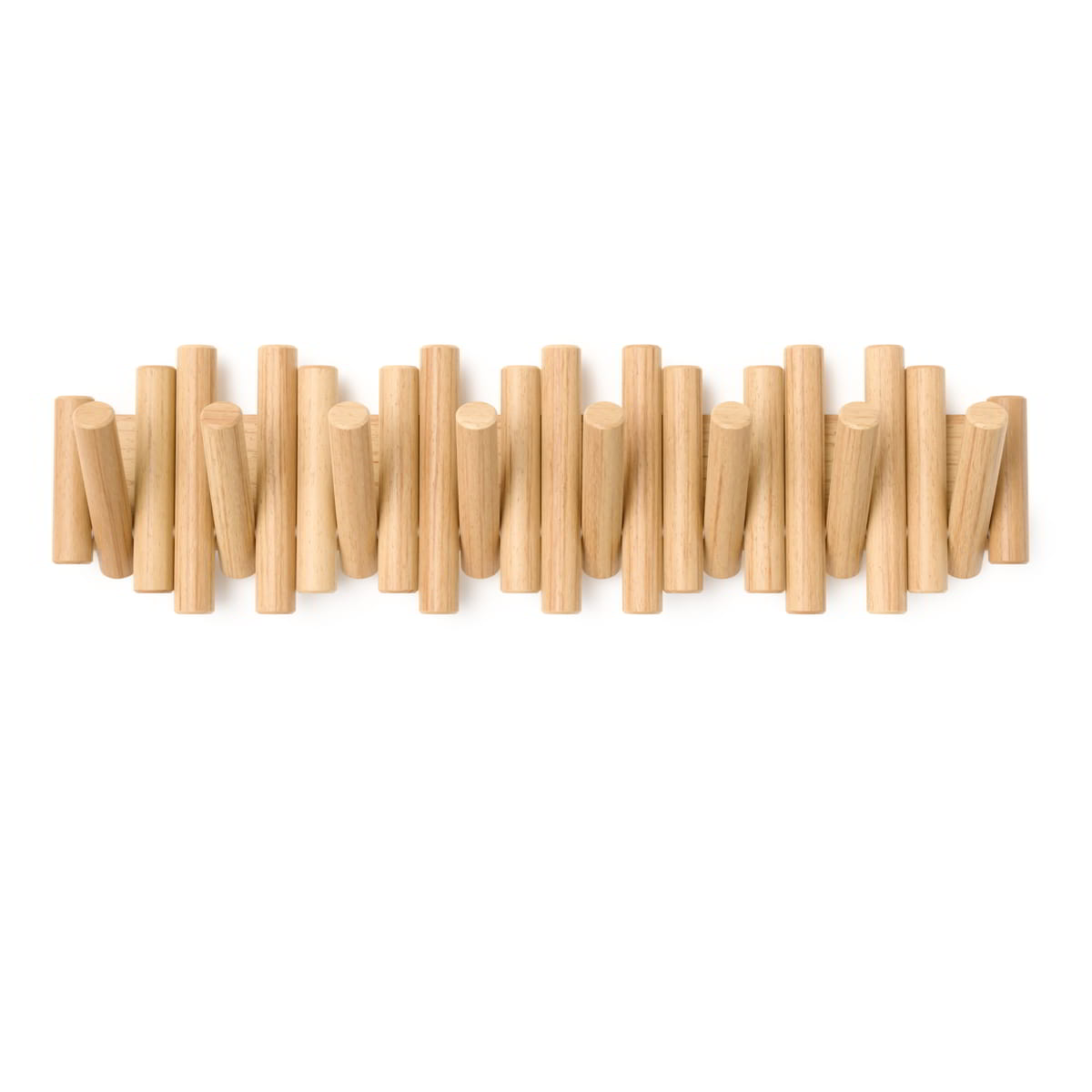WandkapstokUmbra Picket 8 haken naturel hout