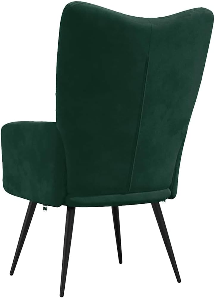vidaXL Relaxsessel Fernsehsessel Polsterstuhl Polstersessel Relaxstuhl Sessel Stuhl Ohrensessel Loungesessel Armsessel Wohnzimmer Dunkelgrün Samt