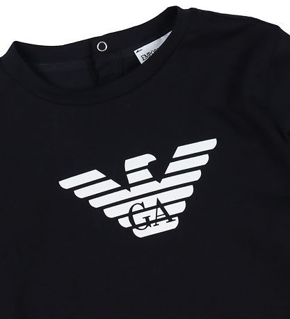 Emporio Armani Bluse - Navy/Hvid m. Logo