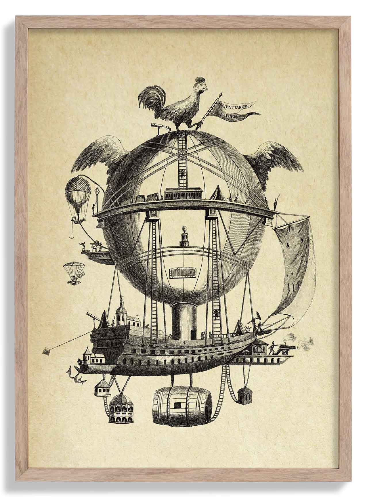 Der unmögliche Ballon - Vintage Transport-Sketch-Idee