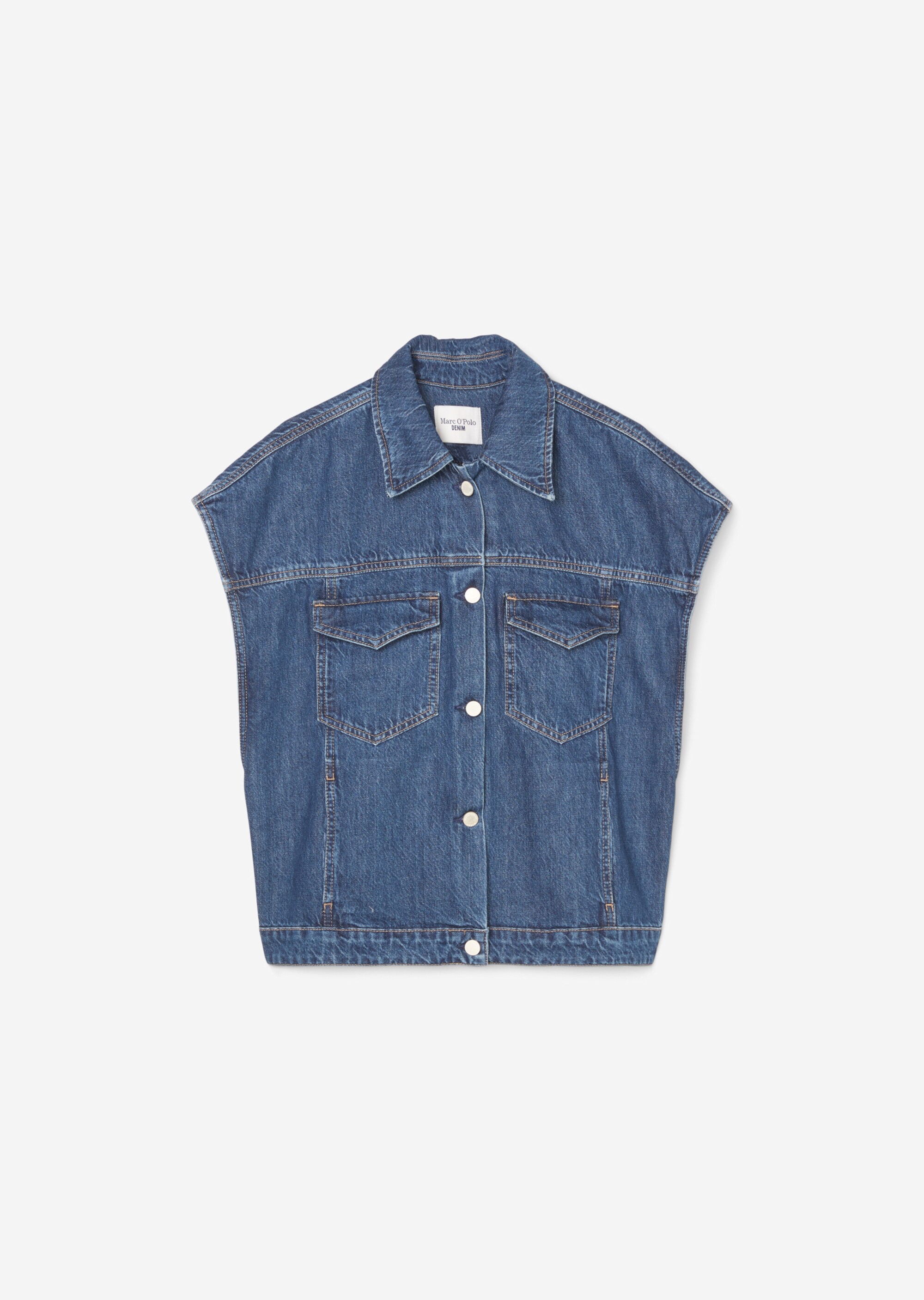 Oversize-Jeans-Weste cropped aus Candiani-Denim-Qualität