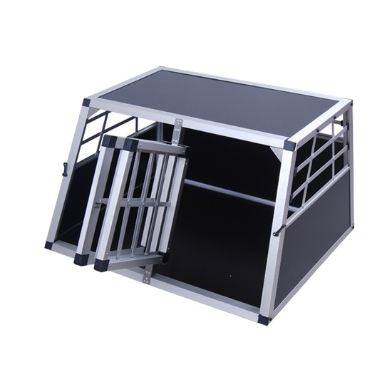Hundebox Doppelbox Alu S schwarz