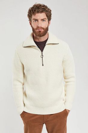 Armor-Lux Camionneur Half Zip Trui Wol Ecru 79502-502 kopen