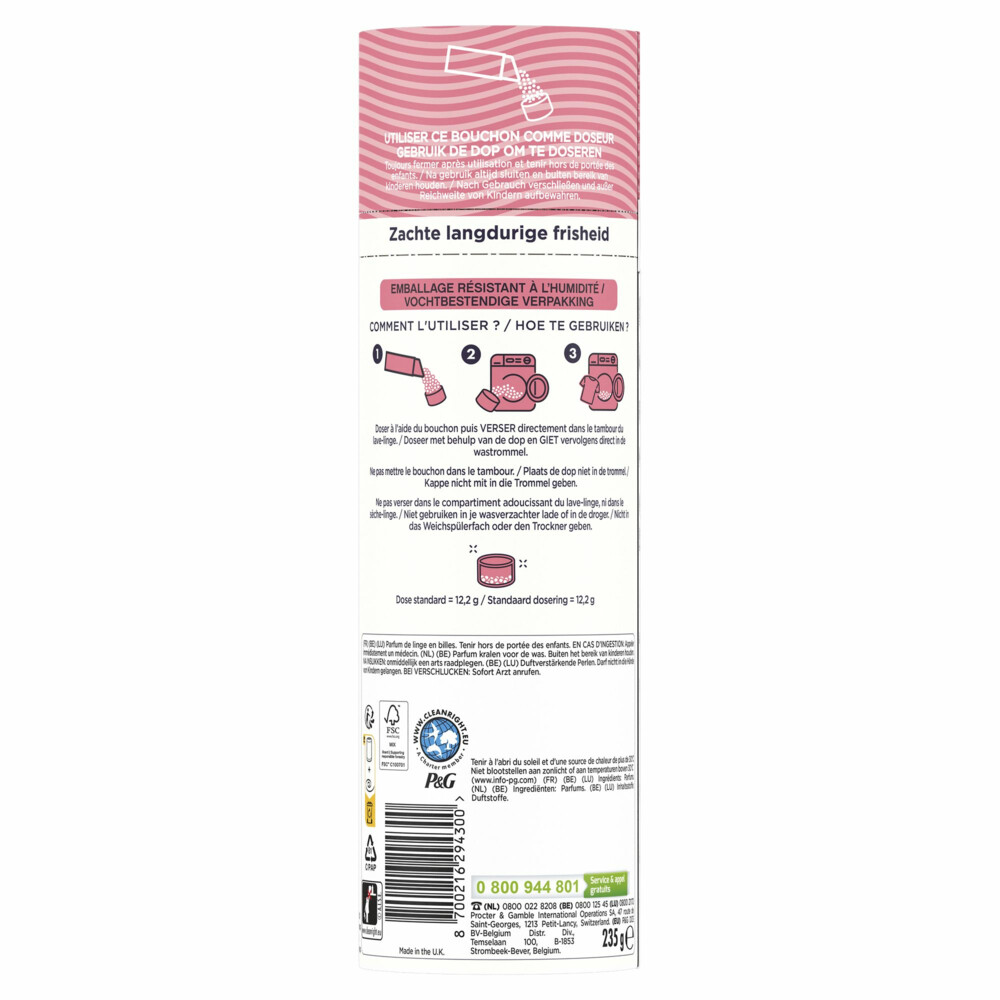 6x Lenor In-wash Geurbooster Zijdebloesem & Pioenroos 19 wasbeurten235 gr