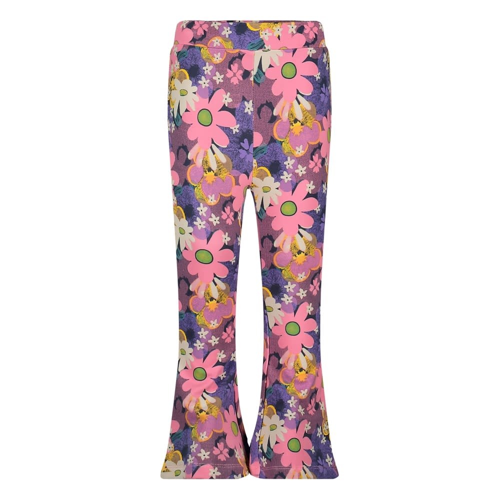 Jubel Jubel flaired broek aop - Rolling into Spring roze