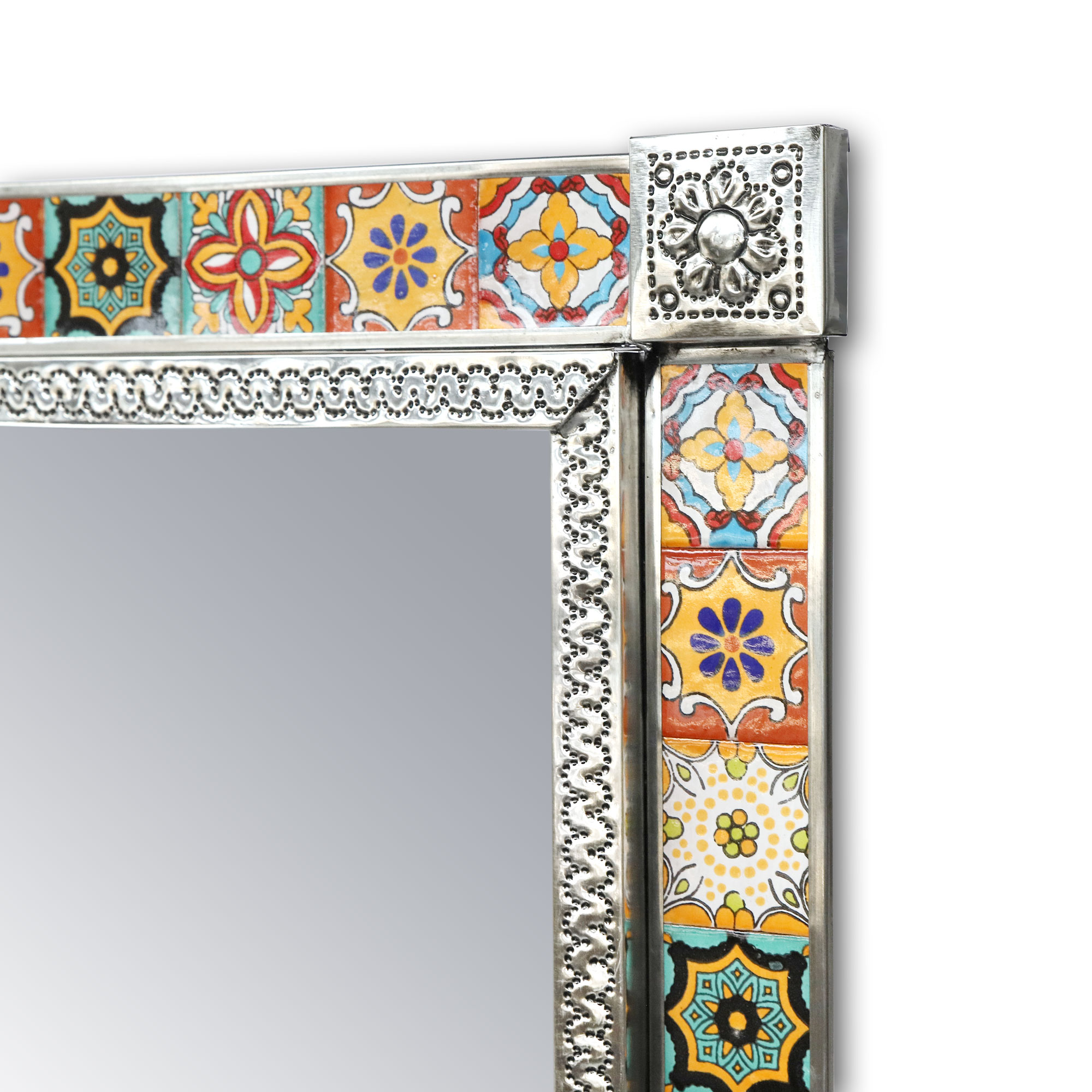 Wandspiegel 'Encanolado' mit Keramikfliesen, multicolor, B 43 cm, H 53 cm, L 2,5 cm von fischer's lagerhaus