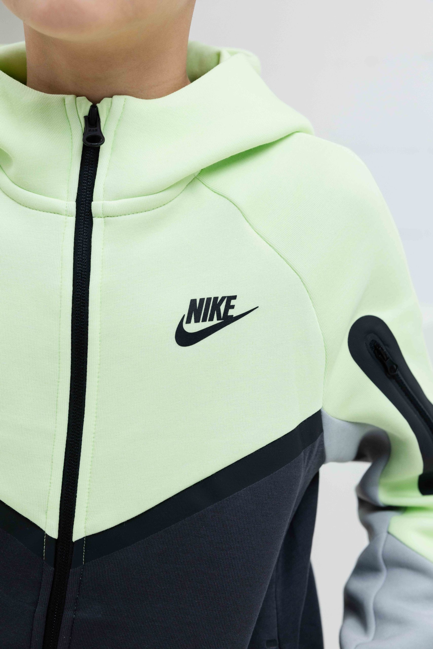 Nike Tech Fleece Trainingspak Kids Lichtgroen/Donkergrijs