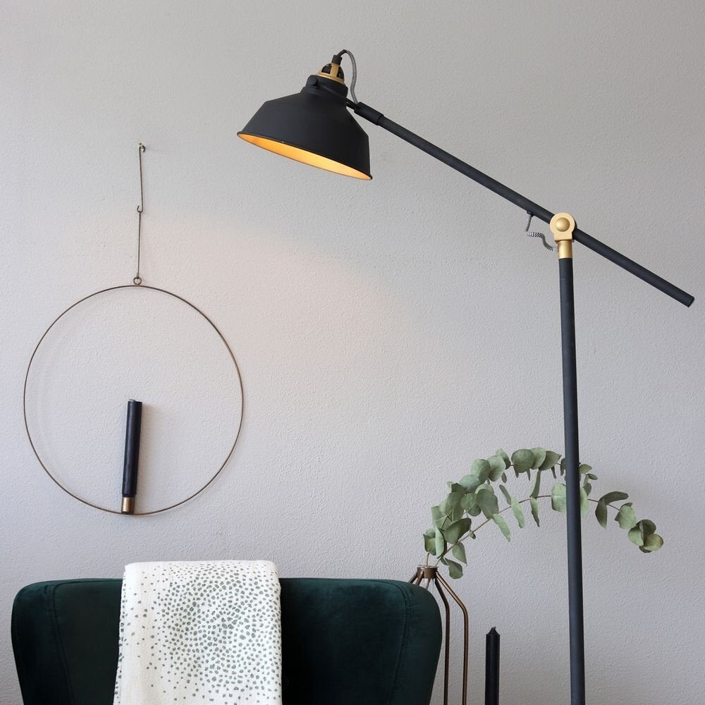 Nové vloerlamp in zwart en goud E27