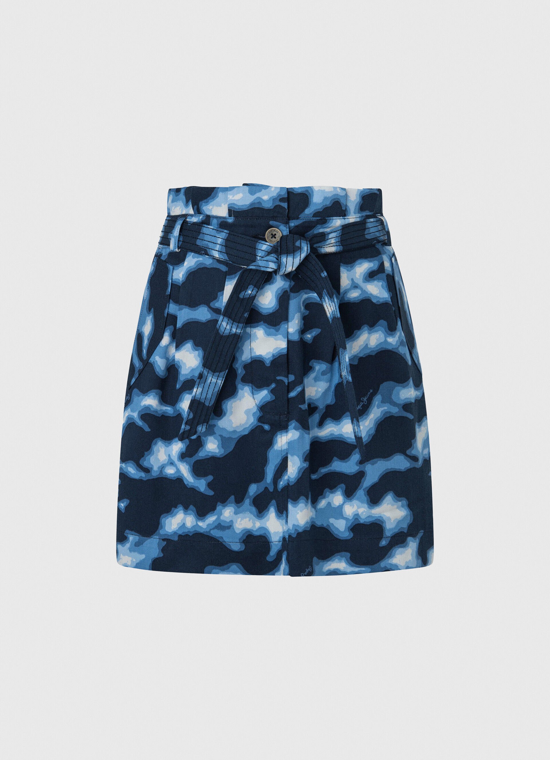 Minissaia com estampa camuflada - multicolorida