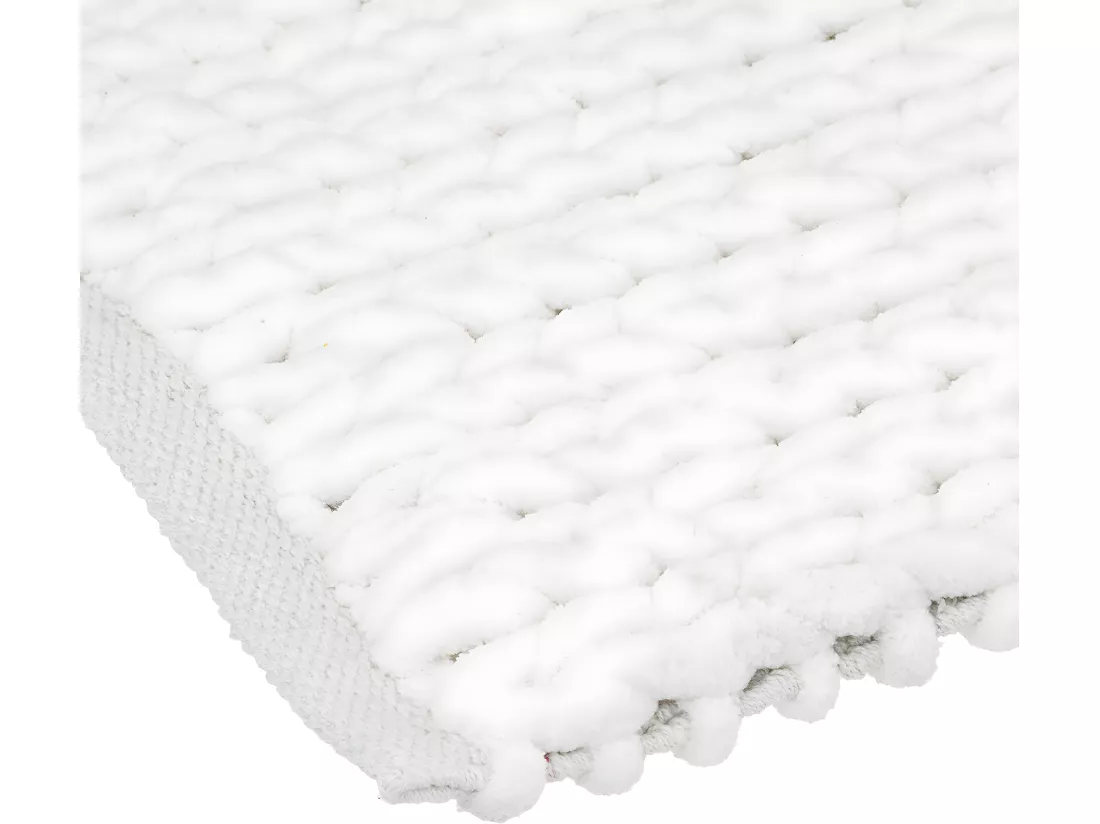 Grand Tapis de Salle de Bain épais Blanc 50 x 120 cm