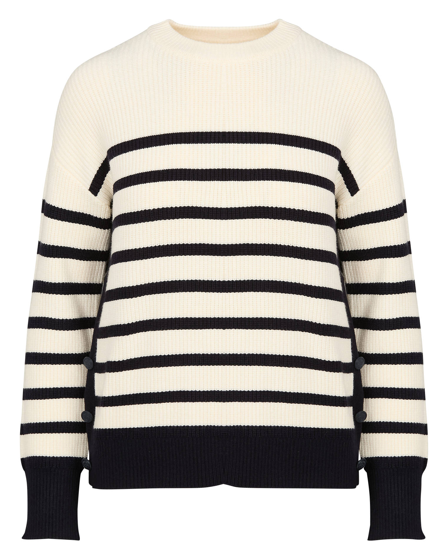 CLIFF - Pull col rond droit en maille | Blanc