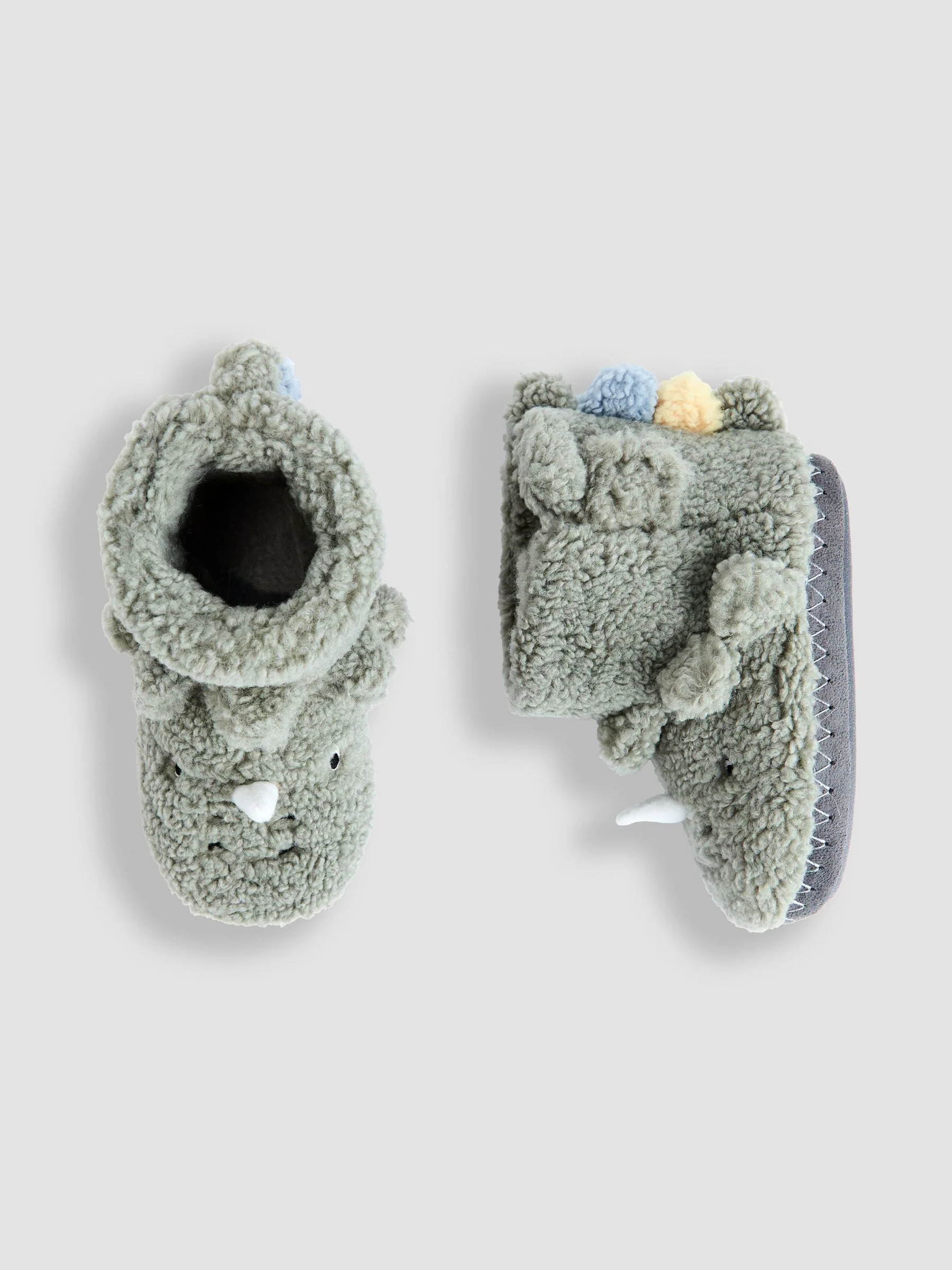 Groen dinosaurus - JoJo Maman Bébé Plush Slipper Boots