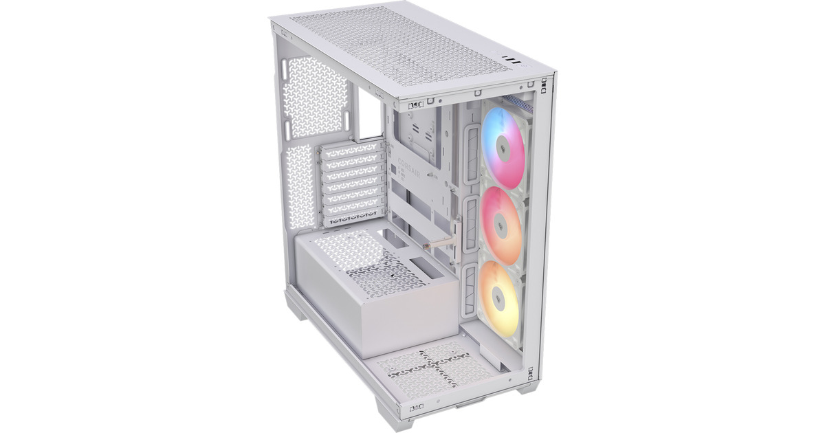Corsair3500X RS-R ARGB midi tower behuizing  (Wit | 2x USB-A | 1x USB-C | RGB | Tempered Glass)