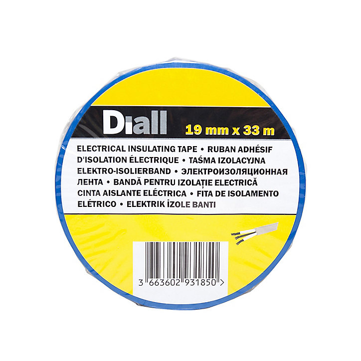 Ruban d'isolation électrique 19 mm x 33 m bleu