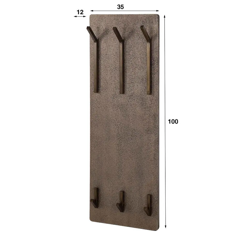 Fraaai - Nowi kapstok 2x3 haken hoog - brons antiek