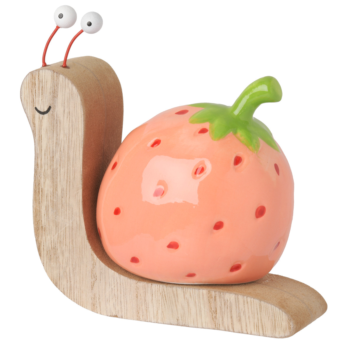 My Home Deko-Schnecke mit Erdbeere aus Keramik rosa