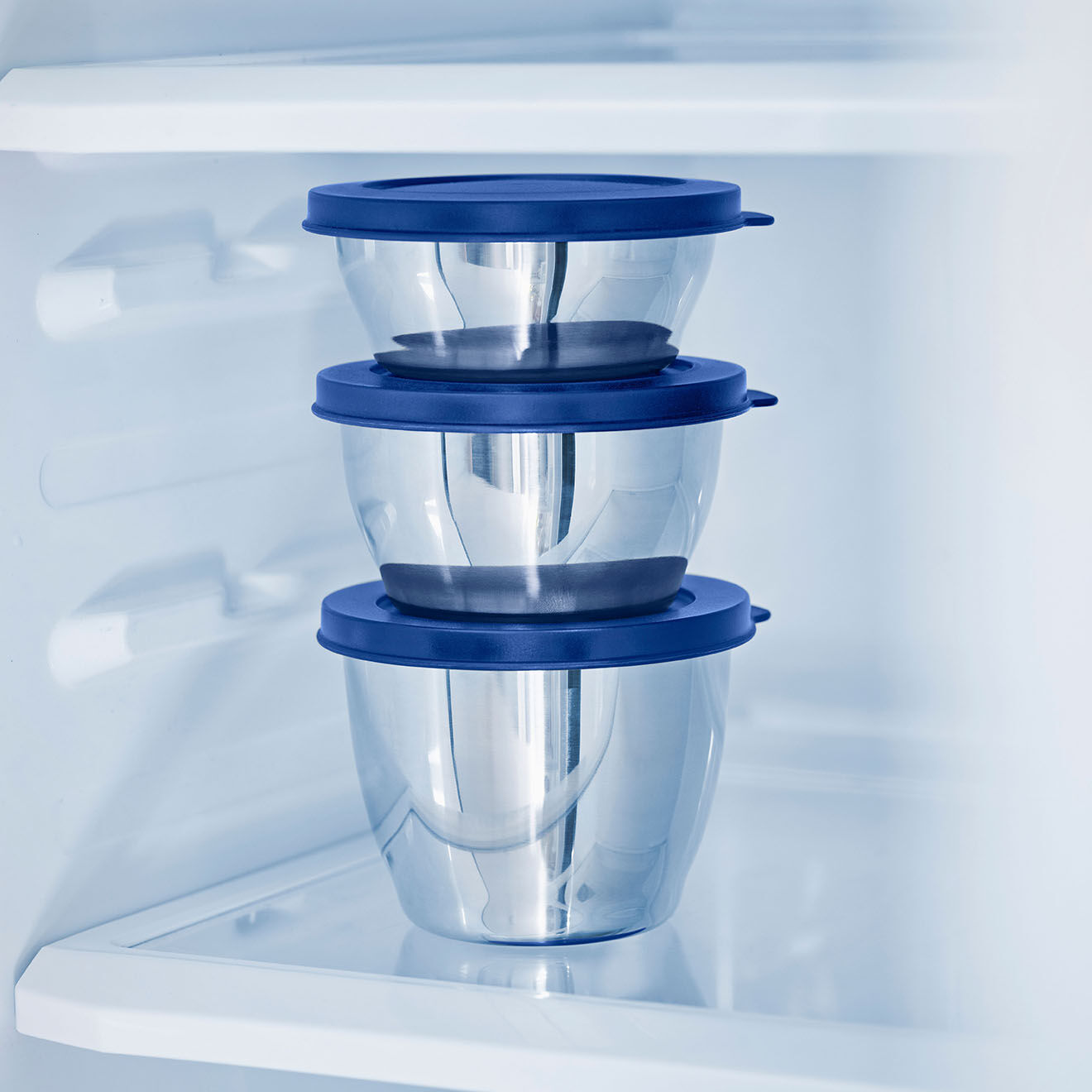 Tupperware 3 Bols de conservation empilables gris/bleus