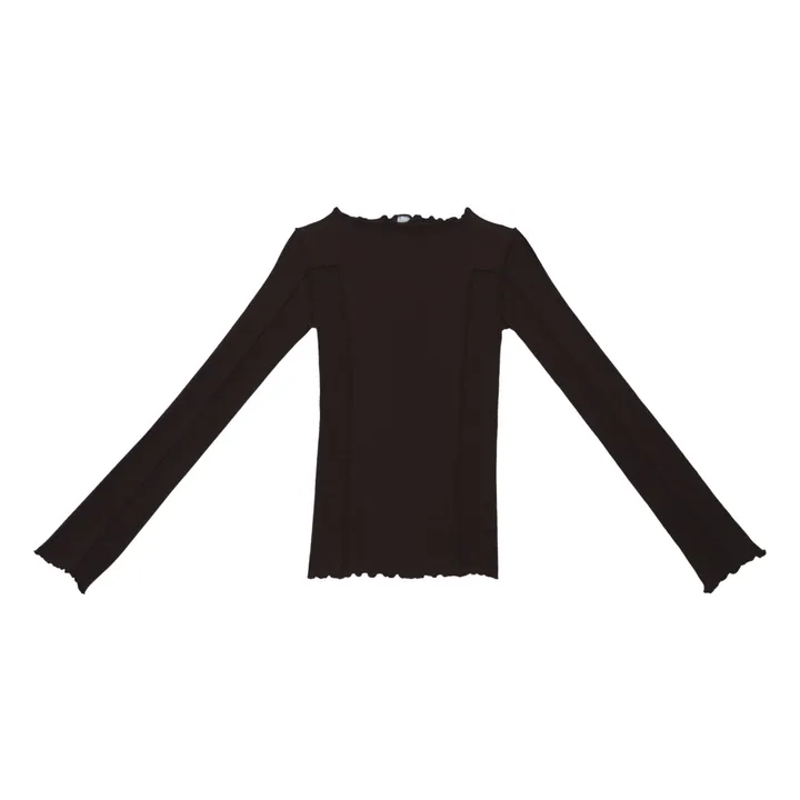 Baserange T-shirt Côtelé Omato Coton Bio | Chocolat