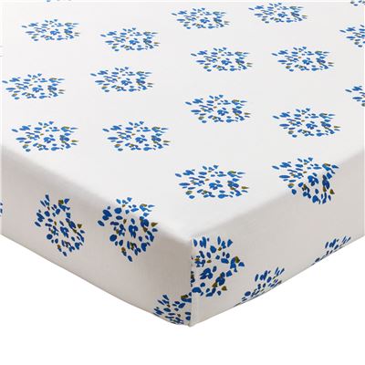 Linge de lit fleurs bleues - BECQUET CRÉATION